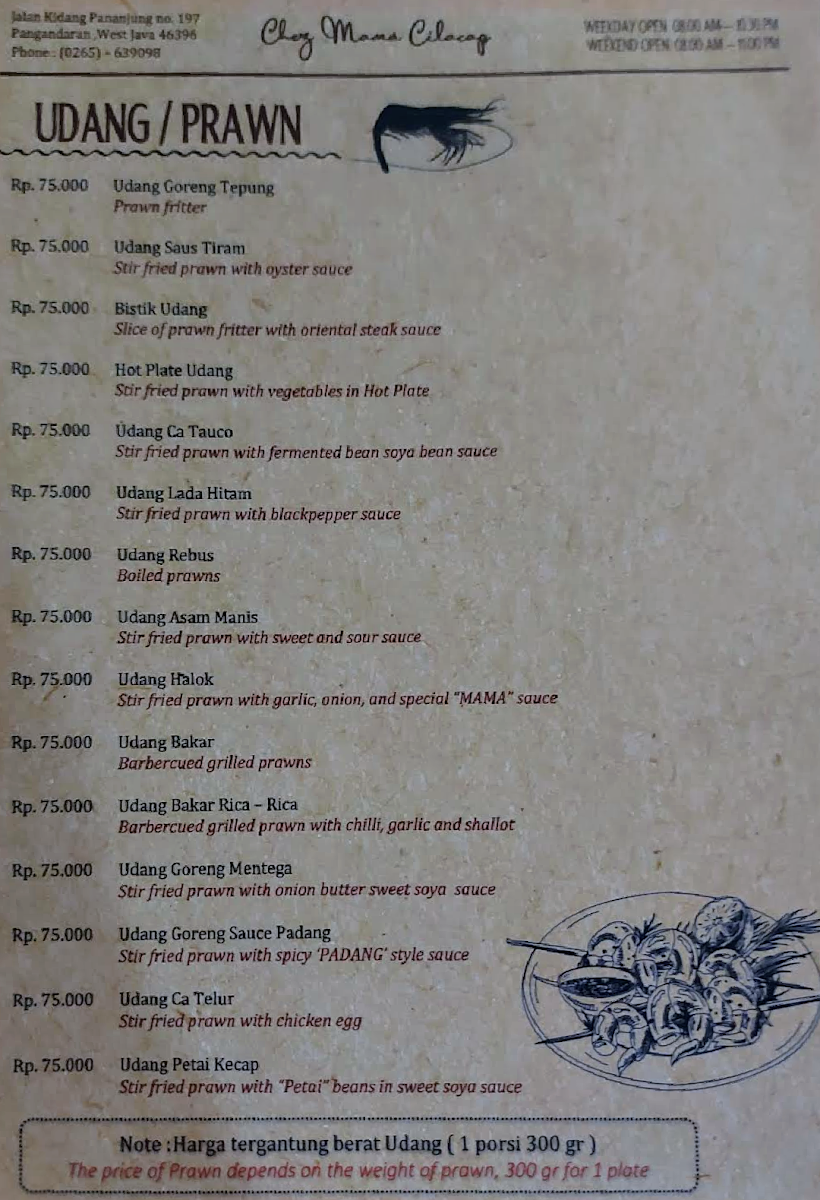 Menu Rumah Makan Chez Mama Cilacap-1