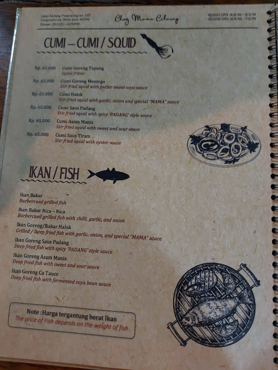 Menu Rumah Makan Chez Mama Cilacap-5
