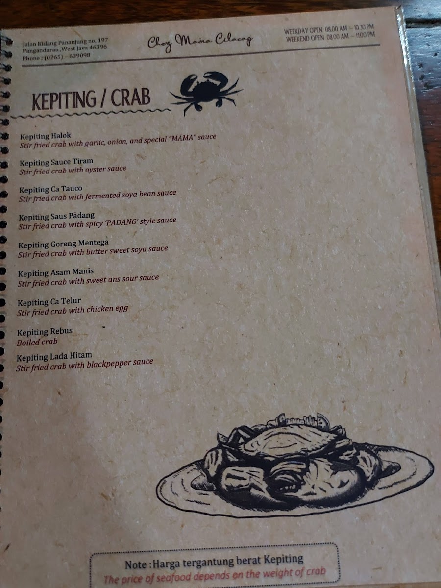 Menu Rumah Makan Chez Mama Cilacap-9