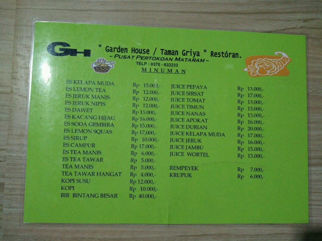 Menu Rumah Makan Garden House-2