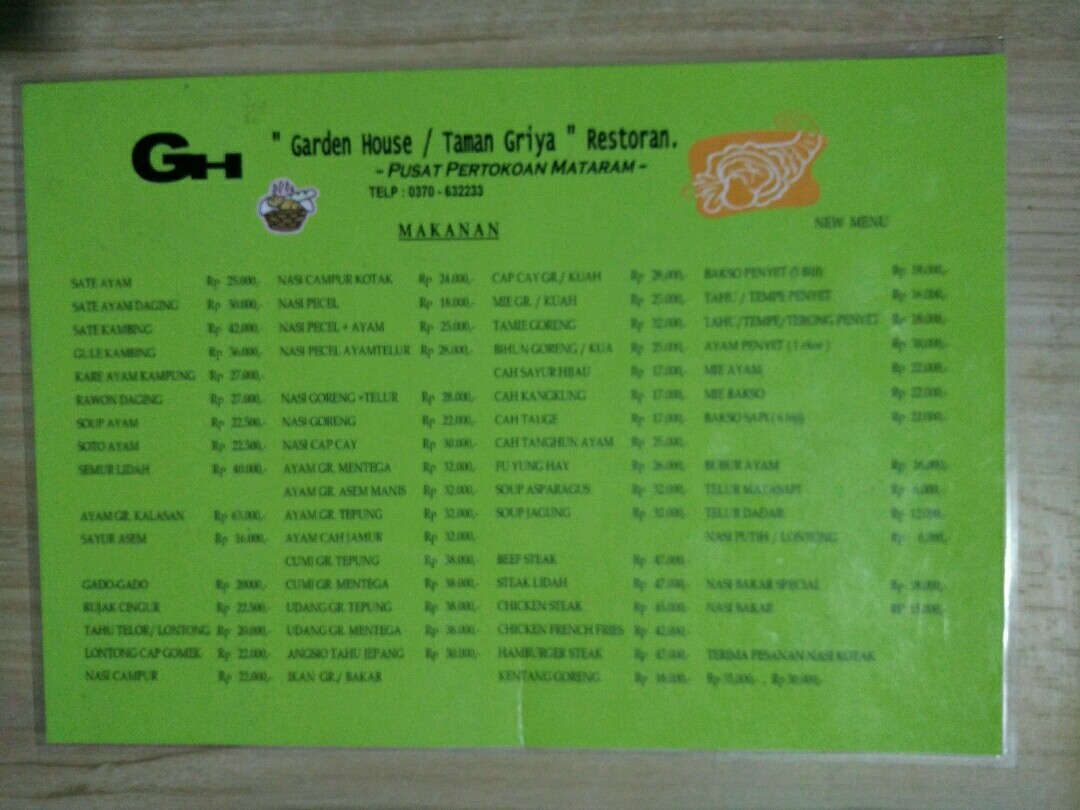 Menu Rumah Makan Garden House-3