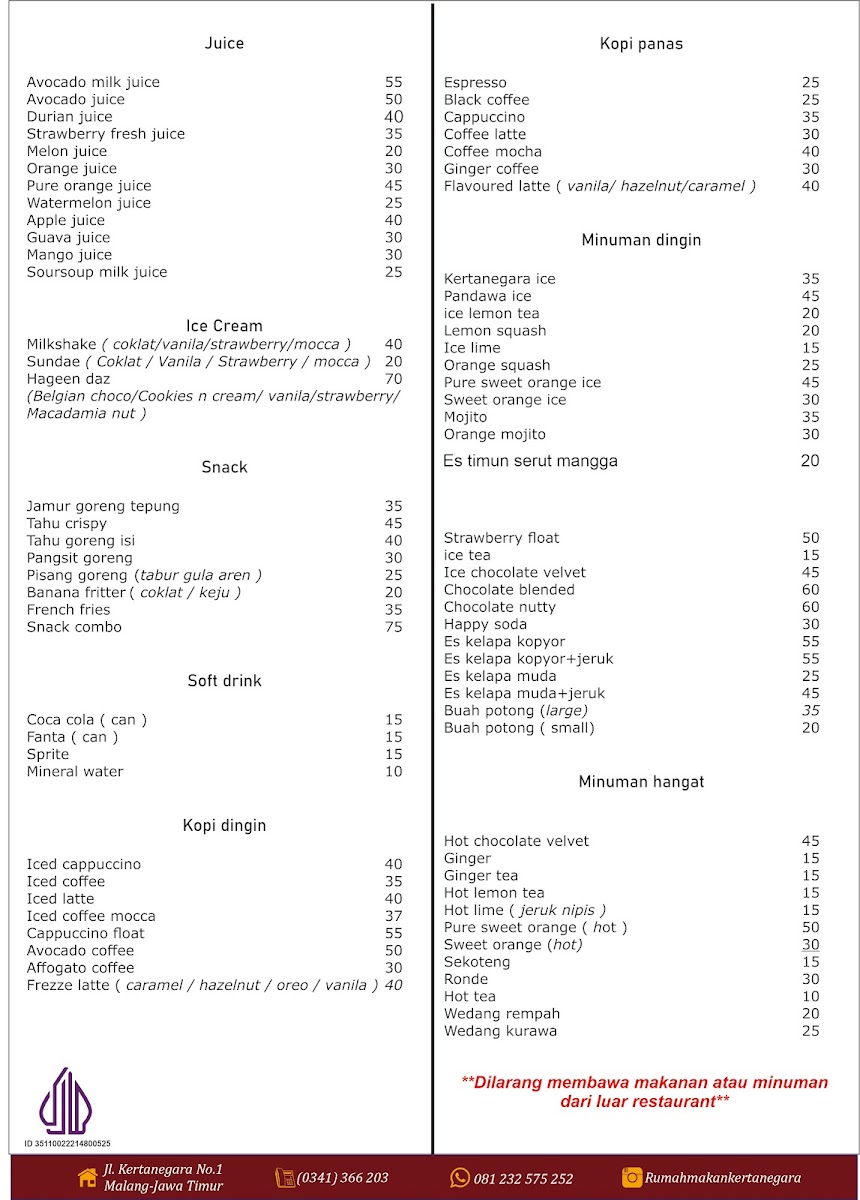 Menu Rumah Makan Kertanegara-2