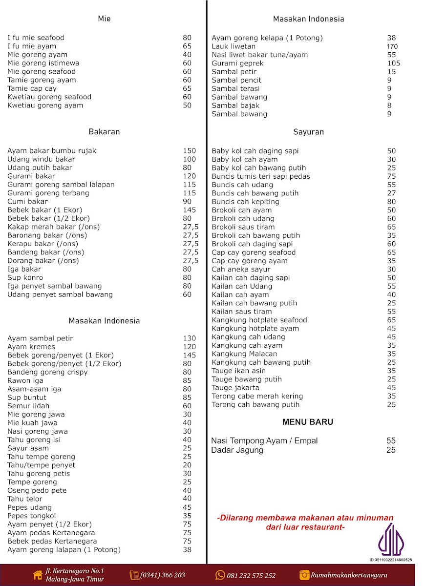 Menu Rumah Makan Kertanegara-3