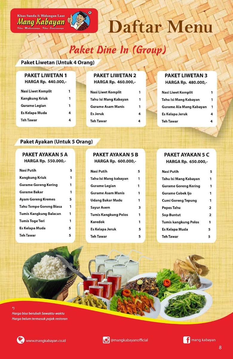 Menu Rumah Makan Mang Kabayan-1