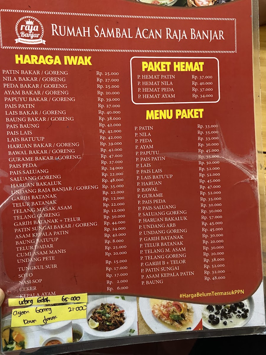 Menu Rumah Sambal Acan Raja Banjar-1