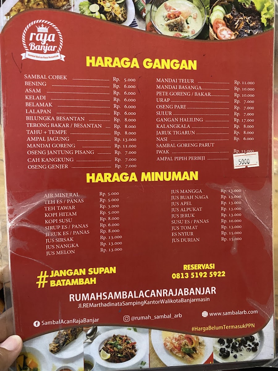 Menu Rumah Sambal Acan Raja Banjar-2