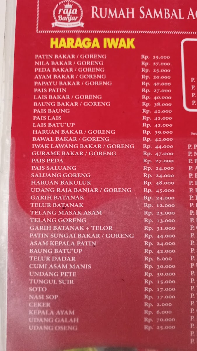 Menu Rumah Sambal Acan Raja Banjar-8