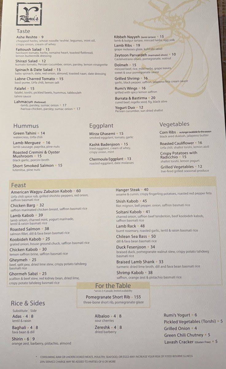 Menu Rumi's Kitchen-1