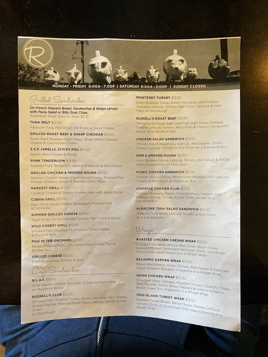 Menu Russell's Cafe & Bakery-2