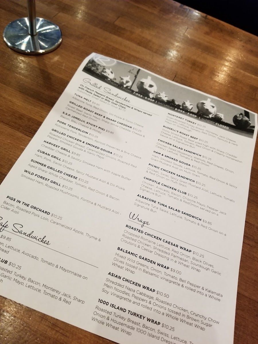 Menu Russell's Cafe & Bakery-8