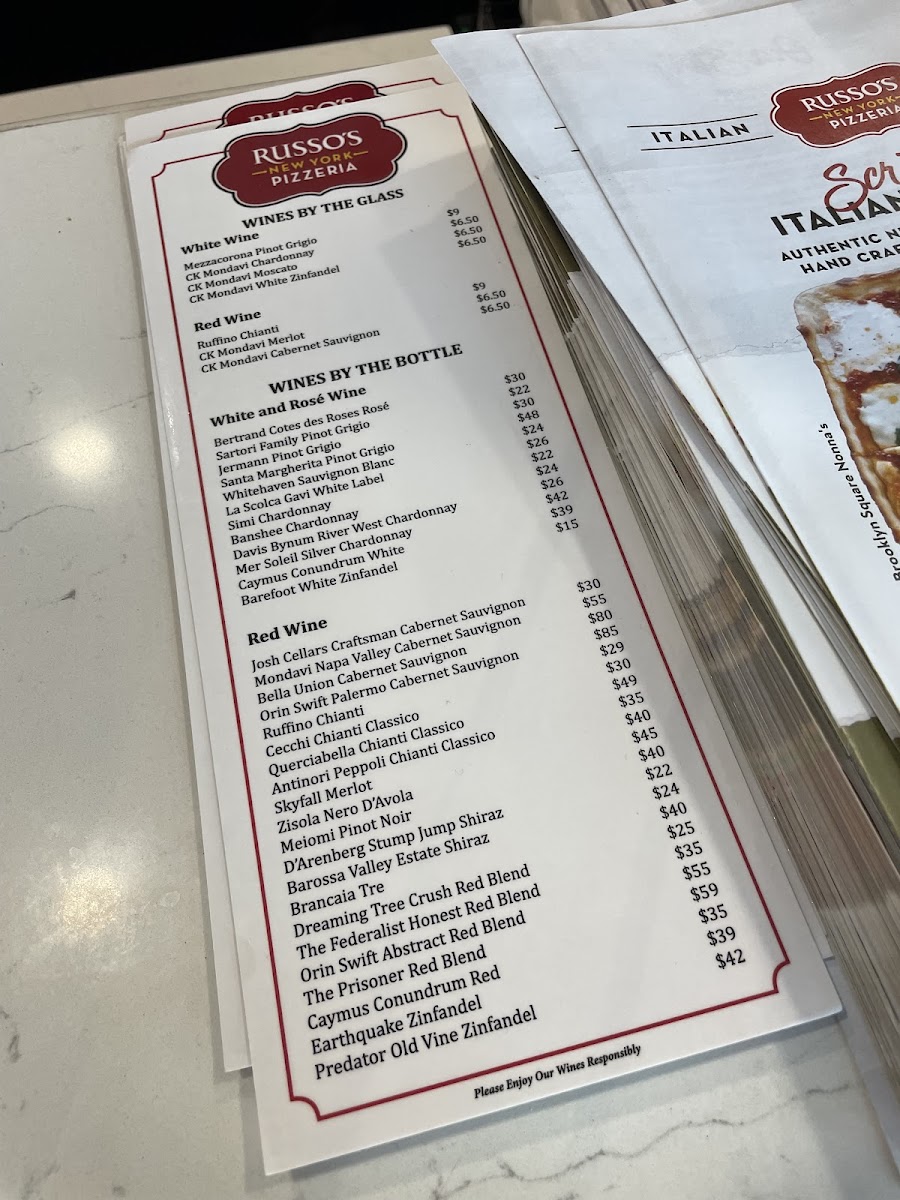 Menu Russo's New York Pizzeria & Italian Kitchen | Bridgeland-2