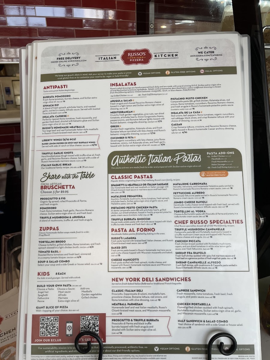Menu Russo's New York Pizzeria & Italian Kitchen | Bridgeland-4