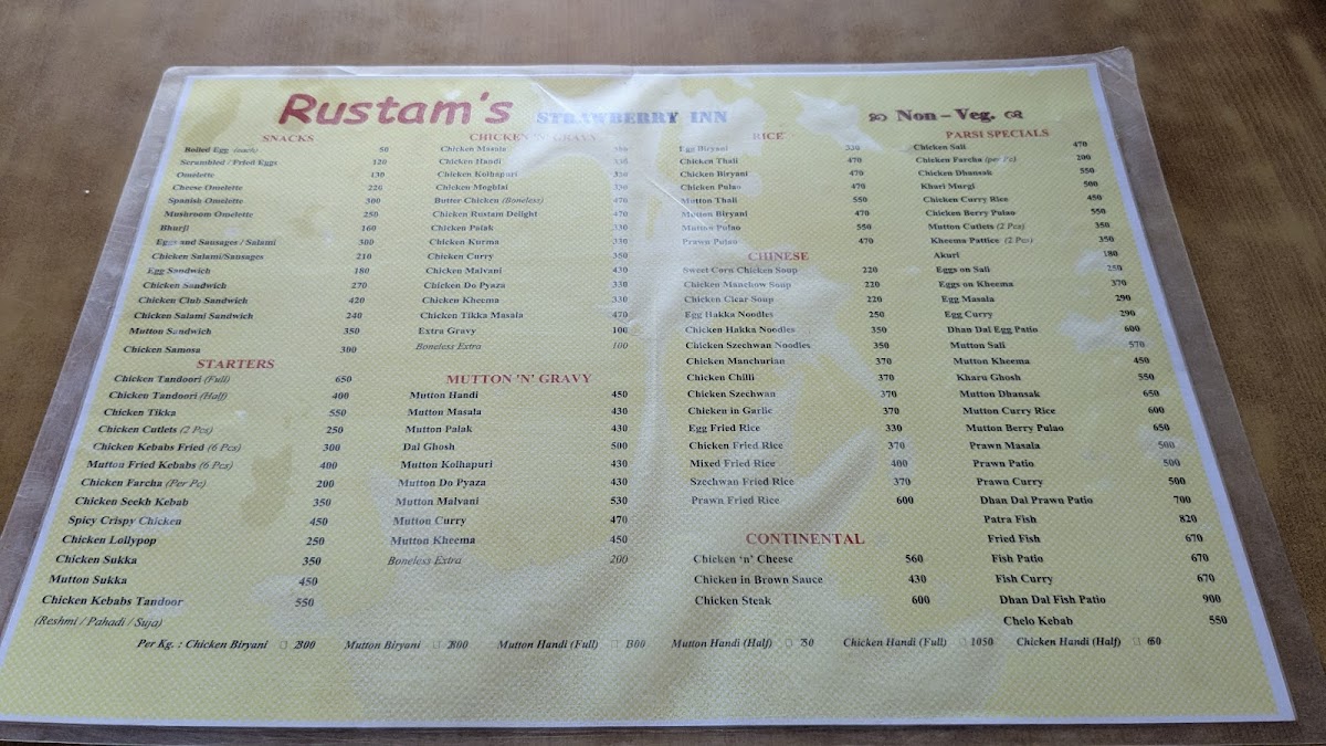 Menu Rustam's Strawberry Inn-1