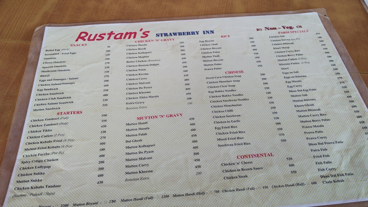Menu Rustam's Strawberry Inn-9