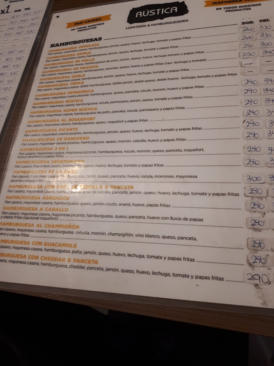 Menu Rústica, Lomitería Y Hamburguesería-4