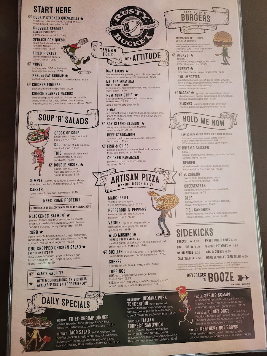 Menu Rusty Bucket Restaurant And Tavern-1