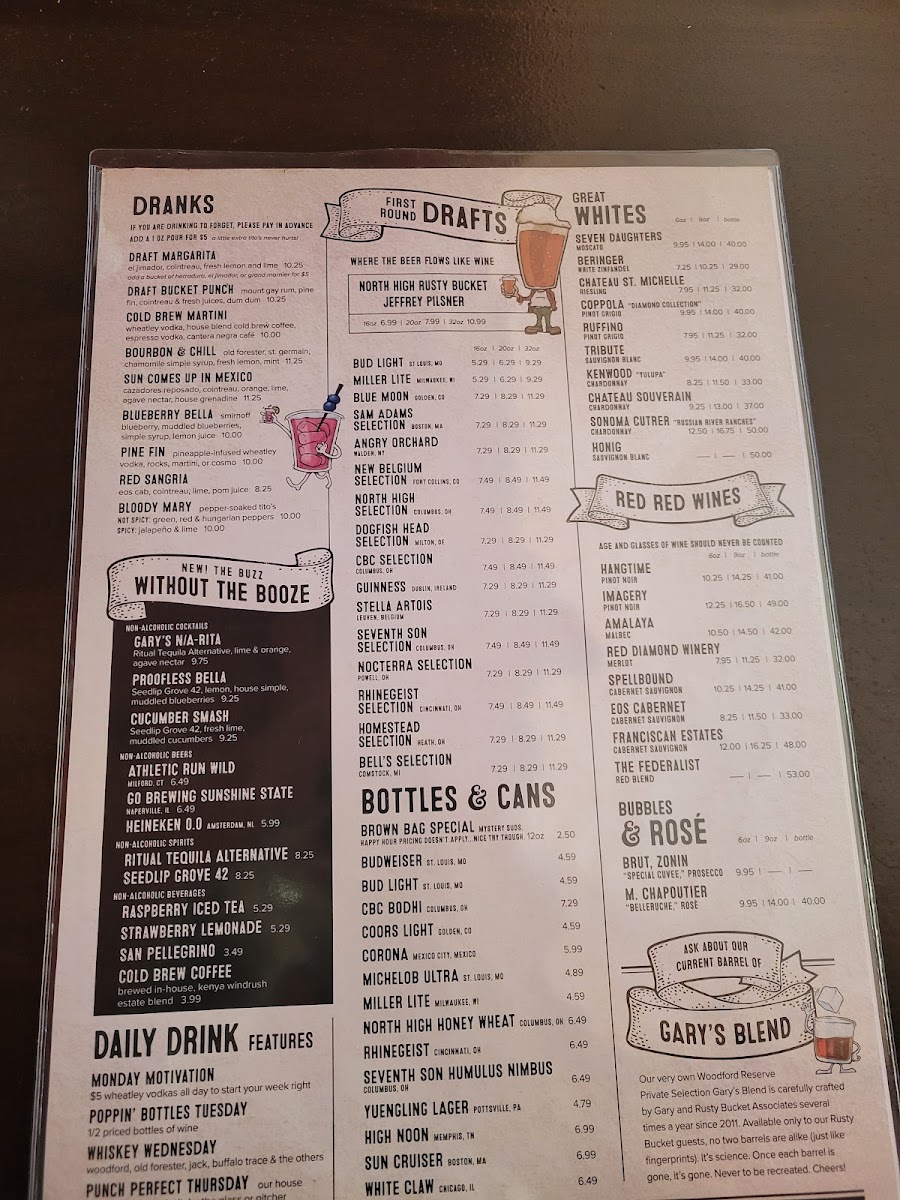 Menu Rusty Bucket Restaurant And Tavern-6