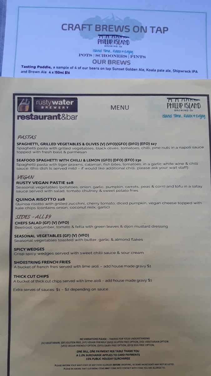 Menu Rusty Water Brewery Restaurant & Bar-7