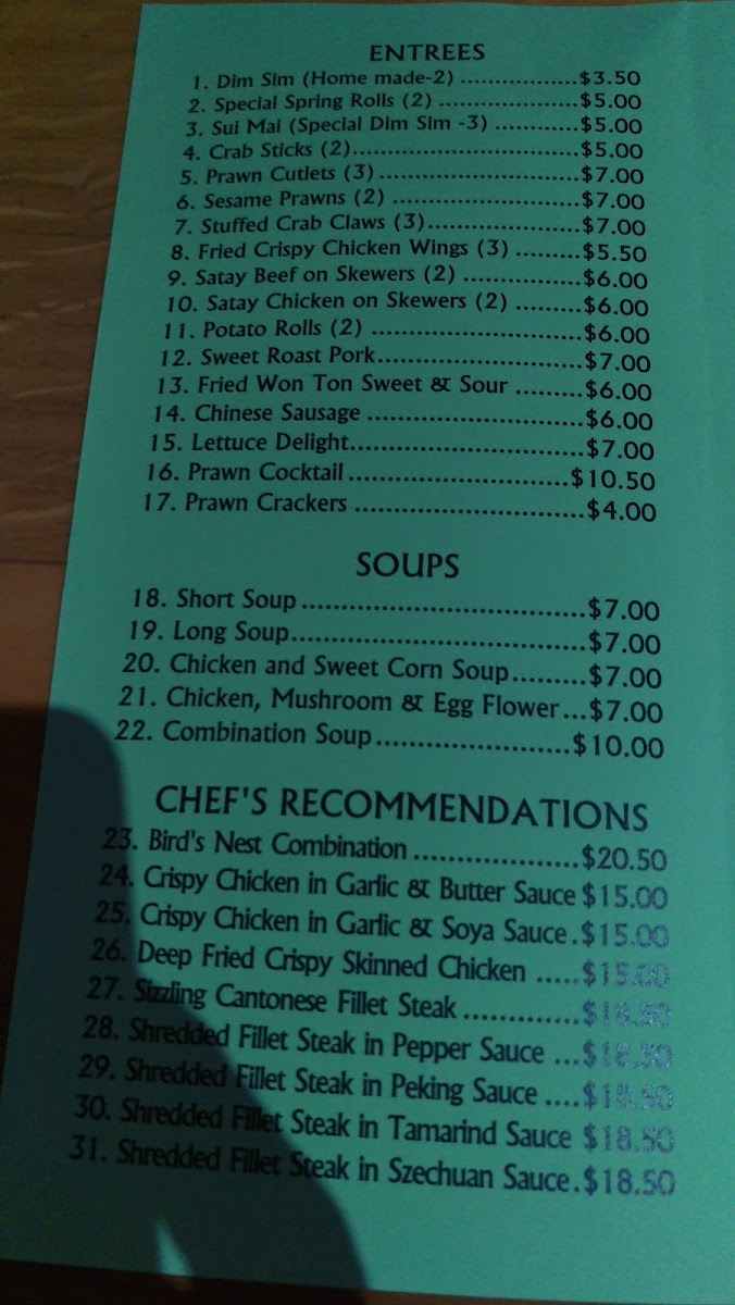 Menu Rutherglen Eastern Palace Chinese-8