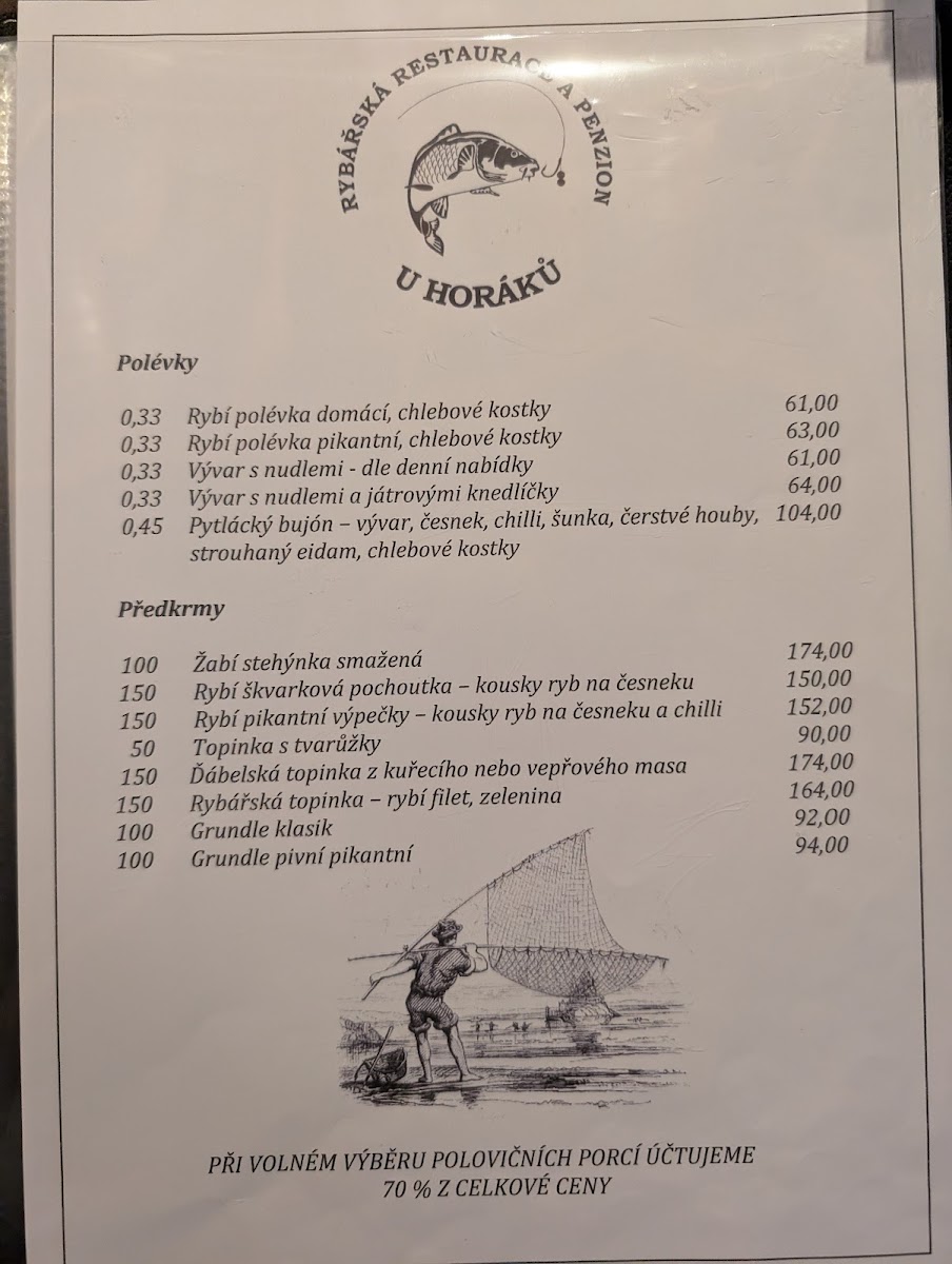 Menu Rybarska Restaurace A Penzion U Horaku-3