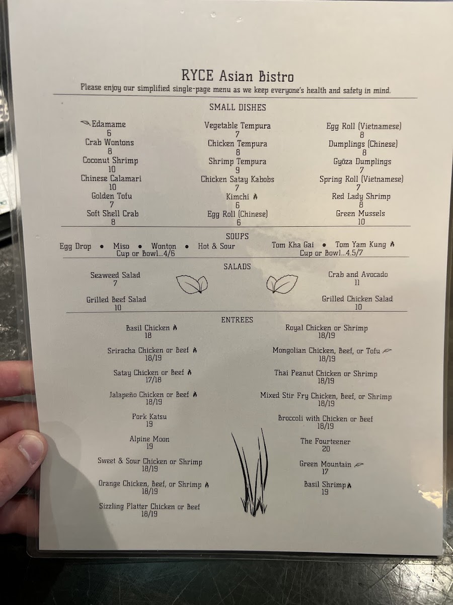 Menu Ryce Asian Bistro-1