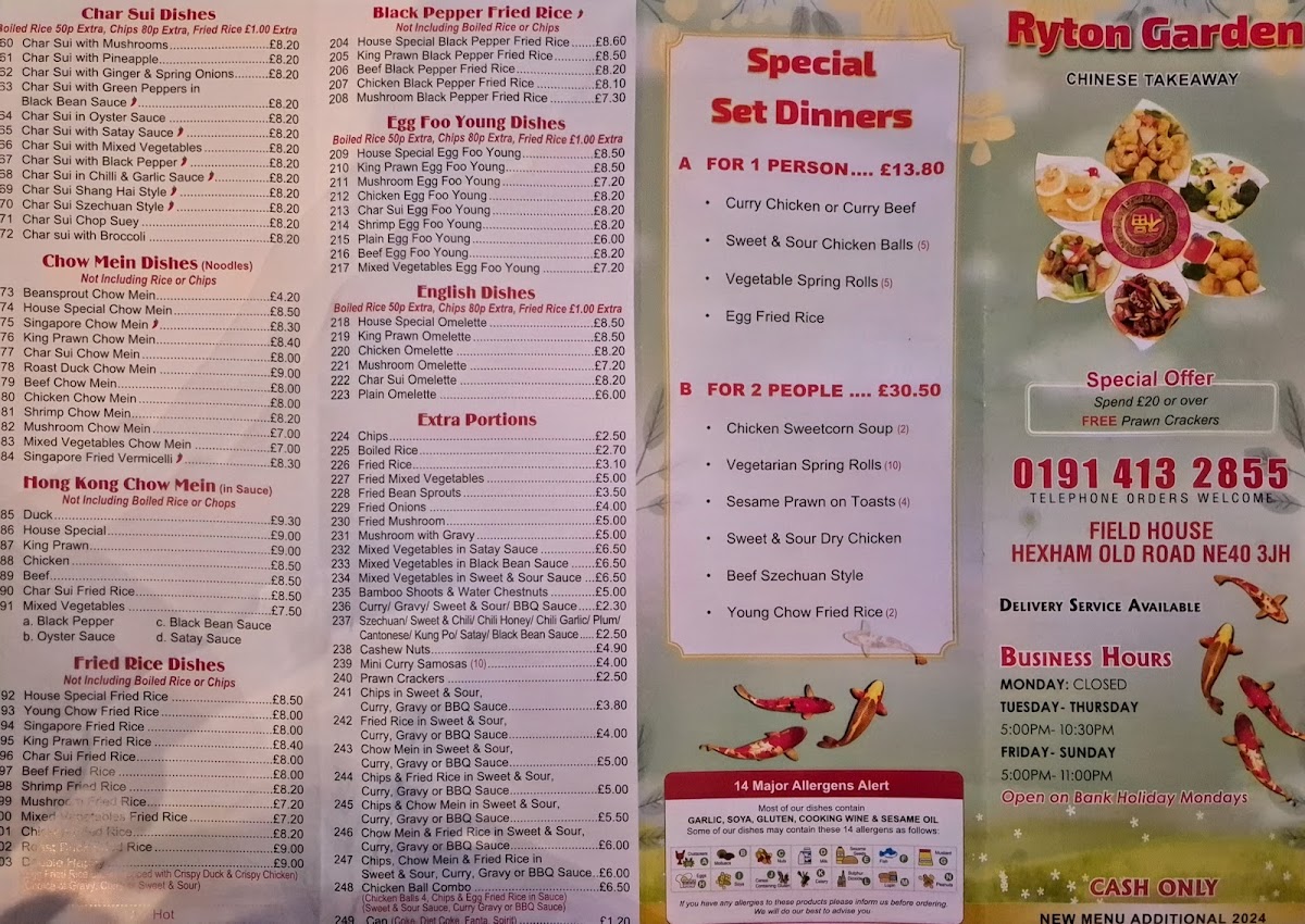 Menu Ryton Garden Chinese Food Centre-2