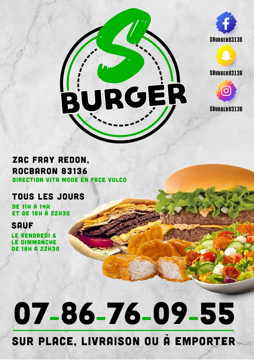Menu S Burger - Snack Et Restaurant A Rocbaron-7