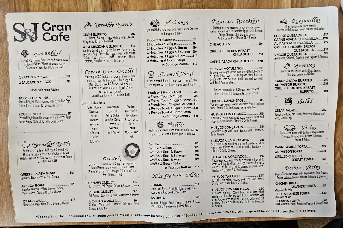 Menu S & J Gran Cafe-2