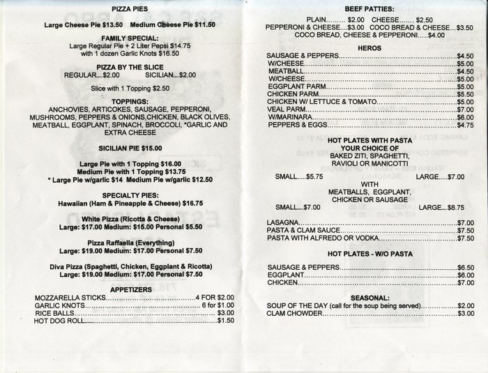 Menu S & S Calabro Pizzeria-1