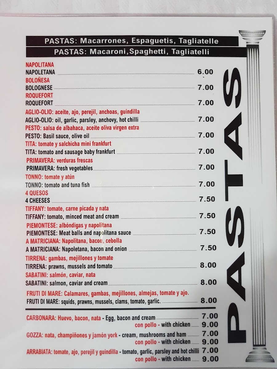 Menu Sabatini's-1