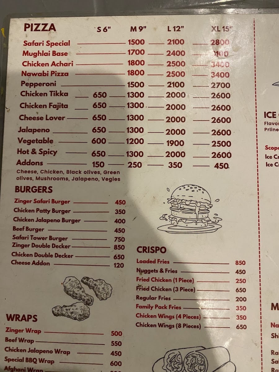 Menu Safari 99-10