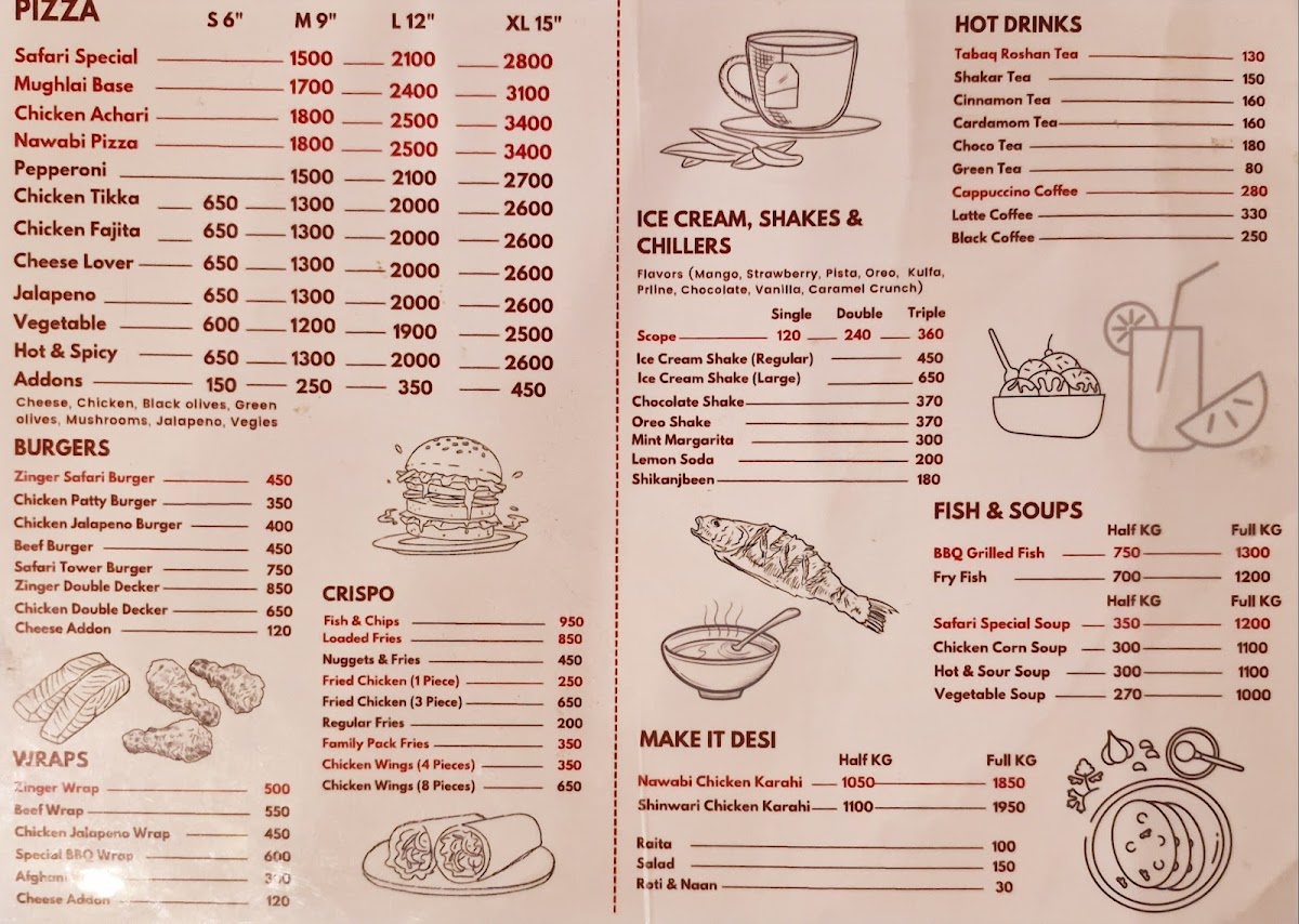 Menu Safari 99-5