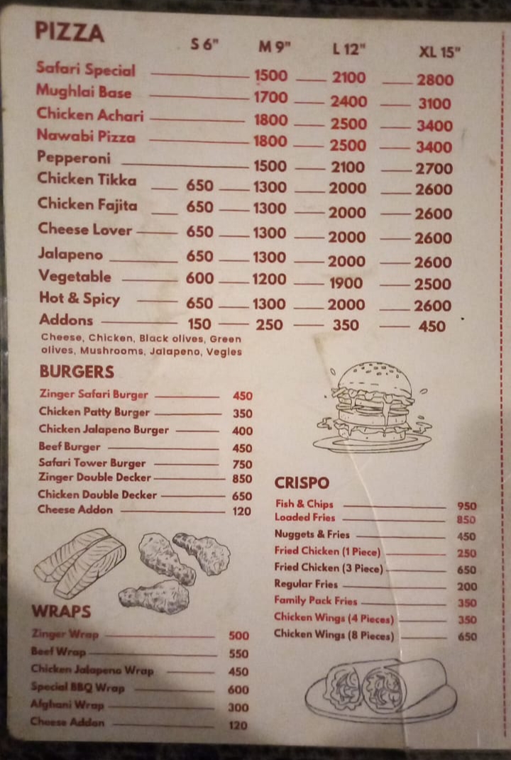 Menu Safari 99-6