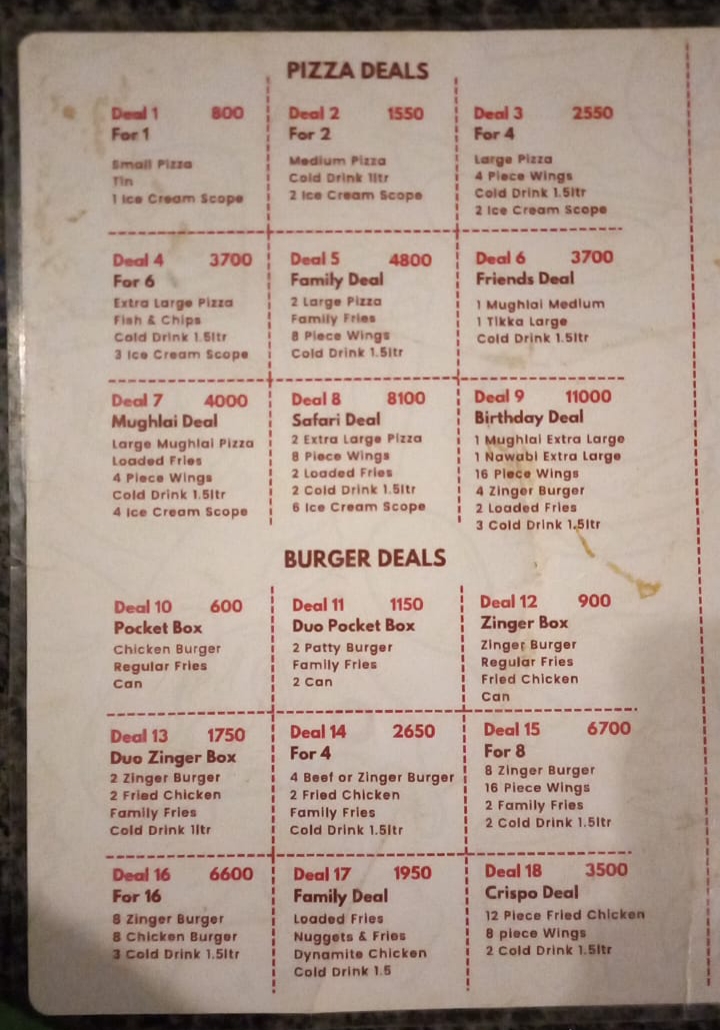 Menu Safari 99-7