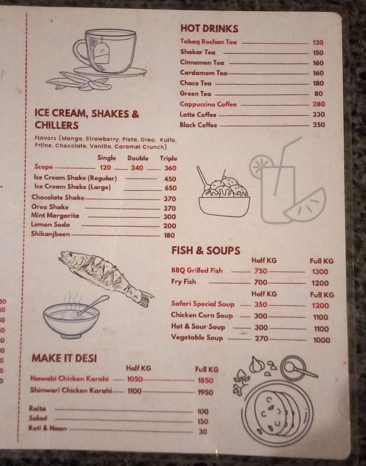 Menu Safari 99-9
