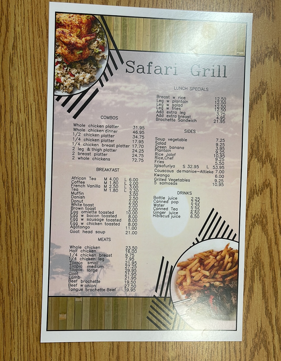 Menu Safari Grill-1