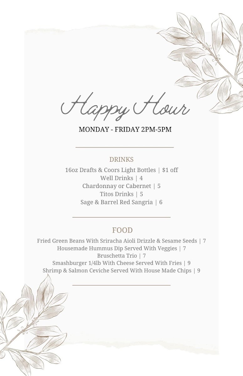 Menu Sage & Barrel Craft Eatery-2