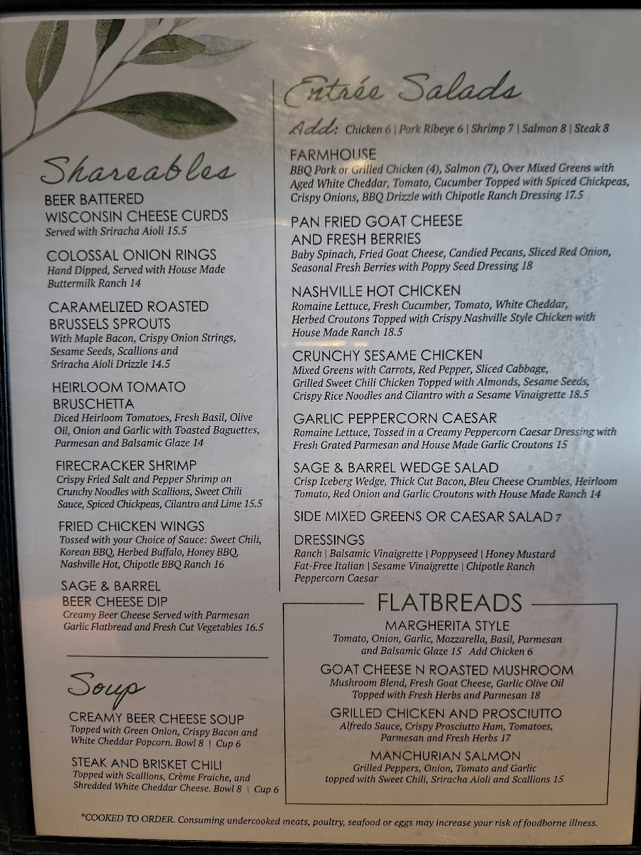 Menu Sage & Barrel Craft Eatery-3