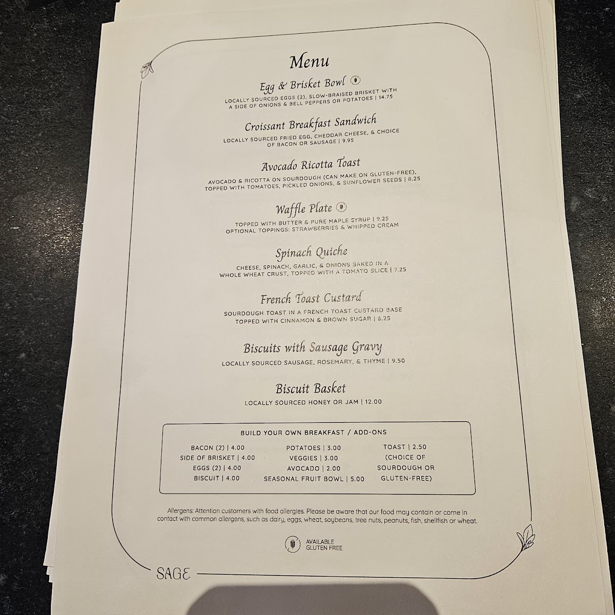 Menu Sage - Columbia, Mo-1