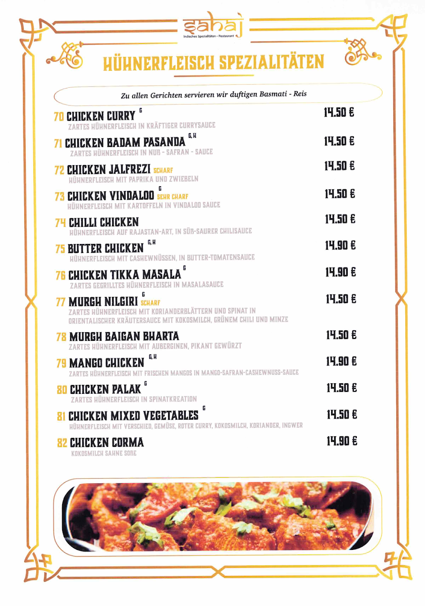 Menu Sahaj Indische Spezialitäten Restaurant-1