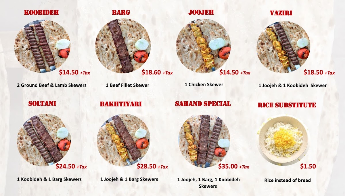 Menu Sahand Bakery & Kebab Hut-1