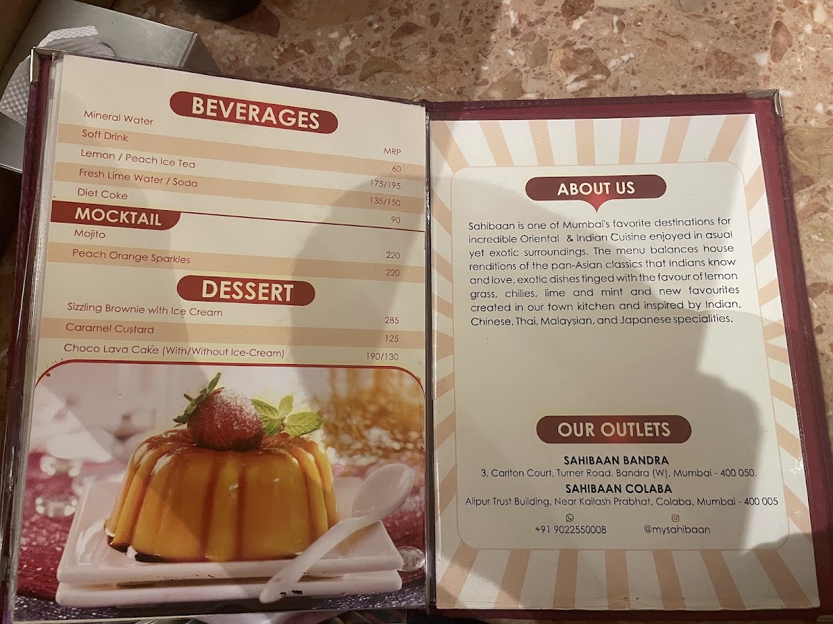 Menu Sahibaan Oriental And Indian Restaurant-10