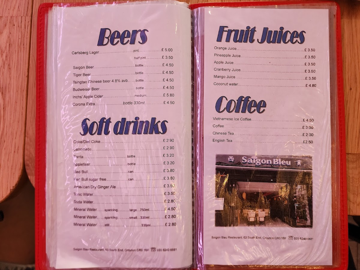 Menu Saigon Bleu 西貢-1