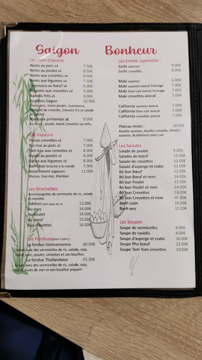 Menu Saigon Bonheur 999-1