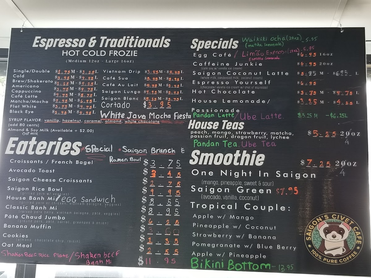 Menu Saigon's Civet Cafe-9
