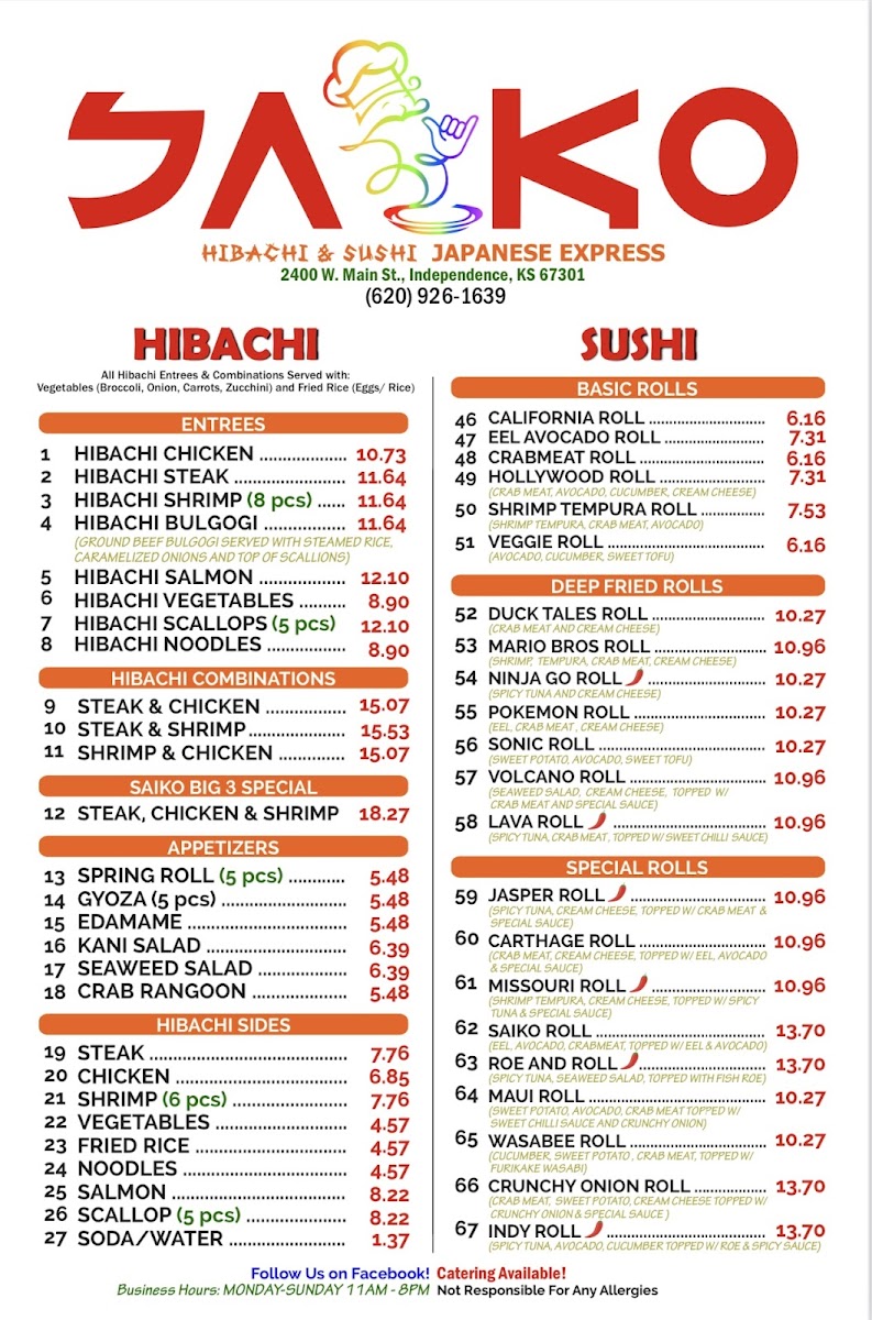 Menu Saiko Sushi & Hibachi-3