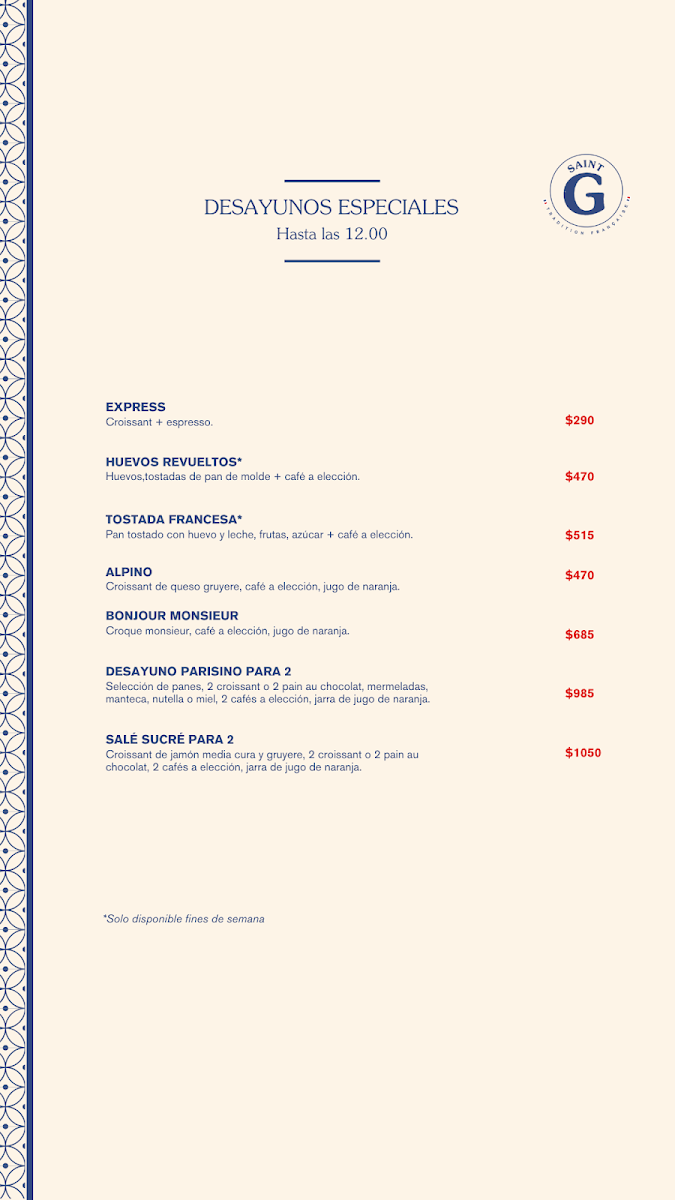 Menu Saint Germain Cafe Parisien-10