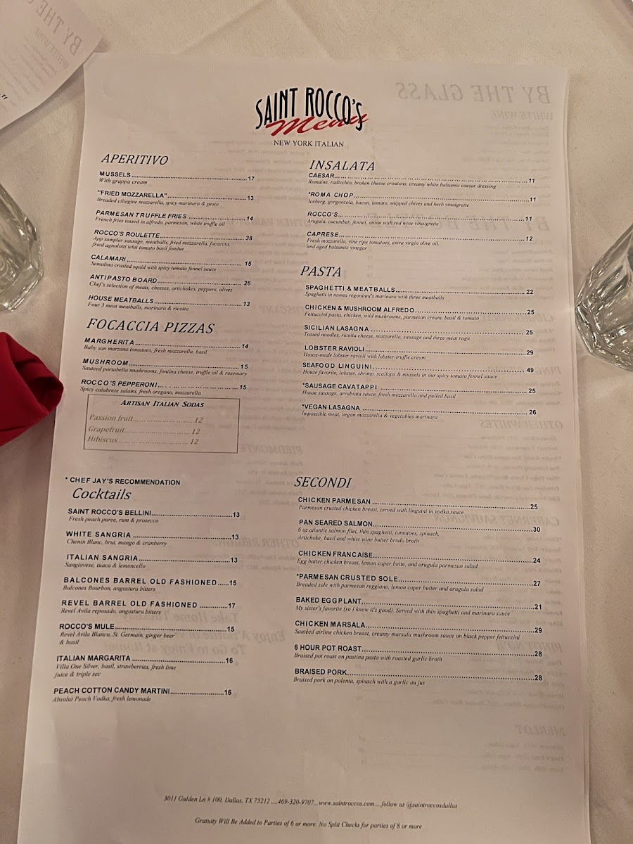 Menu Saint Rocco's New York Italian-6