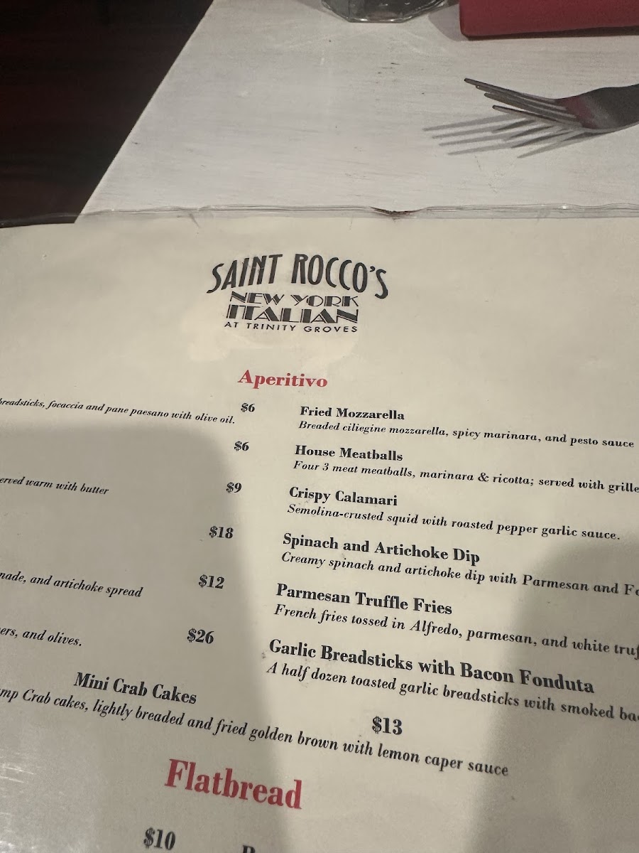 Menu Saint Rocco's New York Italian-7