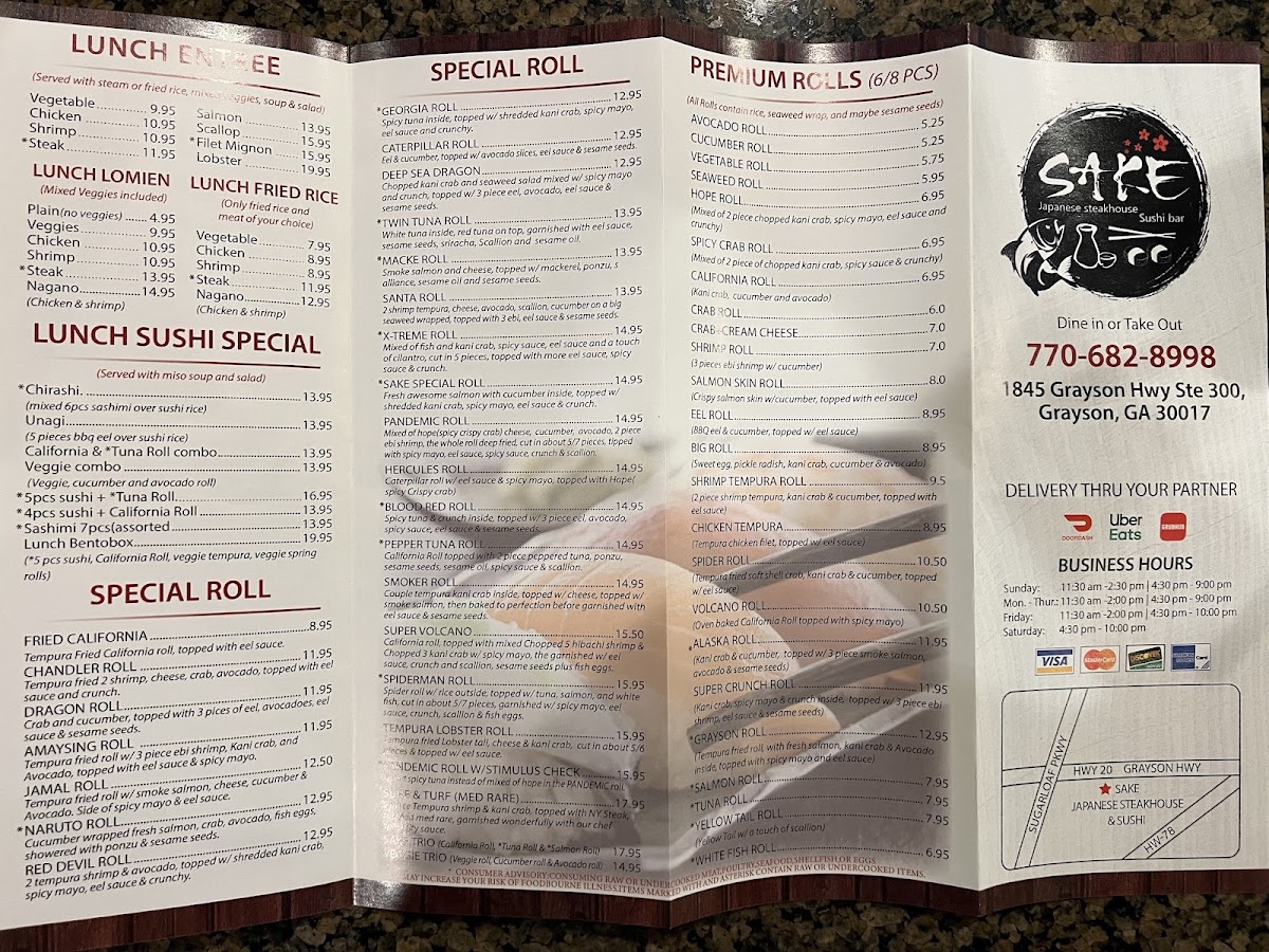 Menu Sake Japanese Steak House & Sushi Bar-3